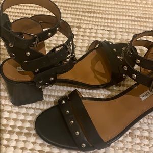 Studded ankle strap sandals